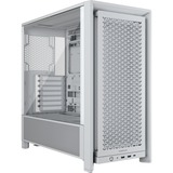 Corsair FRAME 4000D midi tower, boîtier pc Blanc | 2x USB-A | 1x USB-C | Verre Trempé