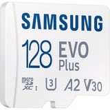 Samsung EVO Plus 128 Go microSDXC (2024, Carte mémoire Blanc, UHS-I U1, Class 10, V10, A1