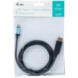 i-tec USB-C > DisplayPort, Adaptateur Noir, 2 mètres, 4K 60 Hz