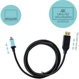 i-tec USB-C > DisplayPort, Adaptateur Noir, 2 mètres, 4K 60 Hz