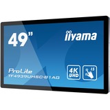 iiyama ProLite TF4939UHSC-B1AG écran plat de PC 124,5 cm (49") 3840 x 2160 pixels 4K Ultra HD LED Écran tactile Multi-utilisateur Noir, Affichage public Noir, 124,5 cm (49"), 3840 x 2160 pixels, 4K Ultra HD, LED, 8 ms, Noir