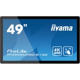 iiyama ProLite TF4939UHSC-B1AG moniteur à écran tactile 124,5 cm (49") 3840 x 2160 pixels Plusieurs pressions Multi-utilisateur Noir, Affichage public Noir, 124,5 cm (49"), 500 cd/m², 4K Ultra HD, LED, 16:9, 3840 x 2160 pixels