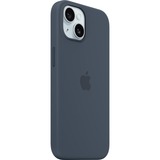 Apple Coque en silicone avec MagSafe pour iPhone 15, Housse smartphone Bleu foncé