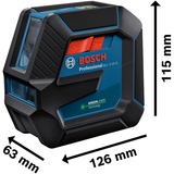 Bosch GLL 2-15 G Professional Niveau de ligne 15 m, Laser Cross Ligne Bleu/Noir, 15 m, 0,6 mm/m, 8°, horizontale/verticale, Vert, Niveau de ligne