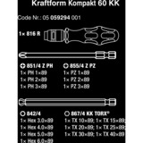 Wera Kraftform Kompakt 60 KK, 17 pièces, Clés mixtes à cliquet Noir/Vert, Embouts avec tête sphérique