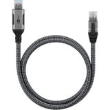 goobay Câble Ethernet USB-A 3.0 vers RJ45, Carte réseau Noir/Argent