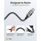 goobay Câble Ethernet USB-A 3.0 vers RJ45, Carte réseau Noir/Argent