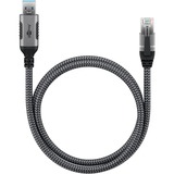 goobay USB-A 3.0 > RJ-45, Câble Noir/Argent, 1.5 mètre