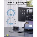 goobay USB-A 3.0 > RJ-45, Câble Noir/Argent, 1.5 mètre