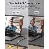 goobay USB-A 3.0 > RJ-45, Carte réseau Noir/Argent, 1.5 mètre