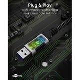 goobay USB-A 3.0 > RJ-45, Carte réseau Noir/Argent, 1.5 mètre