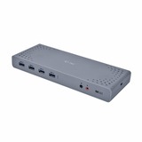 i-tec USB 3.0 / USB-C / Thunderbolt 3 Dual Display Docking Station, Station d'accueil Gris, Avec fil, USB 3.2 Gen 1 (3.1 Gen 1) Type-C, 3,5 mm, USB Type-A, USB Type-C, 10,100,1000 Mbit/s, Noir, Turquoise