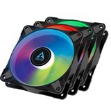 ARCTIC P12 PWM PST RGB, 3 pièces, Ventilateur de boîtier Noir/transparent, Ventilateur, 12 cm, 2000 tr/min, 48,8 cfm, 82,91 m³/h, Noir, Blanc