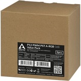 ARCTIC P12 PWM PST RGB, 3 pièces, Ventilateur de boîtier Noir/transparent, Ventilateur, 12 cm, 2000 tr/min, 48,8 cfm, 82,91 m³/h, Noir, Blanc