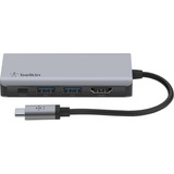 Belkin CONNECT Adaptateur USB-C à 4 ports, Station d'accueil Gris/Noir