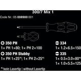 Wera 300/7 Mix 1 Jeu de tournevis, 7 pièces Noir/Vert
