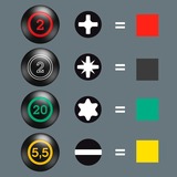 Wera 300/7 Mix 1 Jeu de tournevis, 7 pièces Noir/Vert