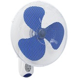 Bestron AWF40REM ventilateur Blanc Blanc/Bleu, Ventilateur à lame domestique, Blanc, Mur, 40 cm, 90°, Boutons, Sans fil