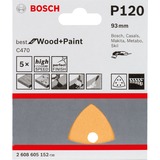 Bosch C470 Best for Wood and Paint K120, Feuille abrasive 5 pièces, 93 mm