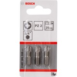Bosch Embouts de vissage qualité extra-dure, Bit 3 pièce(s), 25 mm, 25,4 / 4 mm (1 / 4")