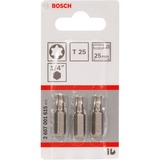 Bosch Embouts de vissage qualité extra-dure, Bit 3 pièce(s), Torx, T25, Acier, T25, 25 mm