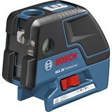Bosch Laser points et lignes GCL 25 Professional, Laser Cross Ligne Bleu/Noir, 4°, 635 nm (< 1 mW), Niveau à point, Noir, Bleu, 1/4,5/8", 1,5 V