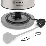 Bosch TWK3P420 bouilloire 1,7 L 2400 W Noir, Acier inoxydable Acier inoxydable/Noir, 1,7 L, 2400 W, Noir, Acier inoxydable, Acier inoxydable, Indicateur de niveau d'eau, Arrêt de sécurité en cas de surchauffe