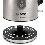 Bosch TWK4P440 bouilloire 1,7 L 2400 W Noir, Acier inoxydable Acier inoxydable/Noir, 1,7 L, 2400 W, Noir, Acier inoxydable, Acier inoxydable, Indicateur de niveau d'eau, Arrêt de sécurité en cas de surchauffe