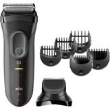 Braun BeardTrimmer Series 3 3000BT Shave&Style Gris, Rasoir Noir, Écran integré, Batterie, Gris
