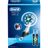 Braun Oral-B Pro 2 2900, Brosse a dents electrique Noir/Blanc, 2 piéces
