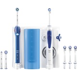 Braun PRO 2000 + Oxyjet Adulte Brosse à dents rotative oscillante Bleu, Blanc, Soins buccaux Blanc/Bleu clair, Adulte, Brosse à dents rotative oscillante, Soin quotidien, Soins des gencives, Sensible, 40000 mouvements par minute, Bleu, Blanc, 8800 mouvements par minute