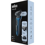 Braun Series 6 Rasoir à grille Tondeuse Bleu Noir/Bleu, Rasoir à grille, Glissière, Extra sensible, Intensif, Normal, Bleu, LED, Chargement