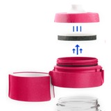 Brita Fill&Go Bouteille filtr pink, Gourde Transparent/Baies, Bouteille d'eau filtrante, Rose, Transparent