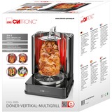 Clatronic DVG 3686 Multi-grill vertical pour kebab barbecue électrique Noir