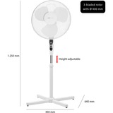 Clatronic VL 3603 S Blanc, Ventilateur Blanc, Blanc, Sol, 40 cm, 45 W, 220 - 240 V, 50/60 Hz