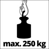 Einhell TC-EH 250 500 W 12 m 125 kg, Treuil à câble Rouge, Treuil à câble, 12 m, 125 kg, 250 kg, 11,5 m, 5,7 m