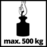 Einhell TC-EH 500 1000 W 500 kg 230 V, Treuil à câble Rouge, 500 kg, 11,5 m, 5,7 m, 5,7 mètre par minute, 11,5 mètre par minute, 1000 W