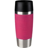 Emsa 513550 thermos 0,36 ml Noir, Rose, Acier inoxydable, Gobelet framboise, Noir, Rose, Acier inoxydable, Polypropylène, Silicone, 4 h, 8 h, 0,36 ml, 8 cm