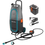 GARDENA 9341-20 Nettoyeur haute pression Droit Batterie Noir Gris/Turquoise, Batterie, 14 L, Noir, 2,6 Ah
