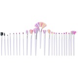 Rio Collection de pinceaux de maquillage Licorne, Brosse Blanc/Rose, 24 pinceaux de maquillage professionnels