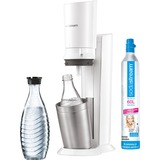 SodaStream Crystal 2.0, Trombe marine Blanc, Inclus 1 carafe en verre + 1 cylindre CO₂