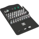 Wera 8100 SA Clé à cliquet All-in Zyklop Speed, 42 pièces, Set d'outils Noir/Vert, Entraînement 1/4", avec fonction de maintien, métrique