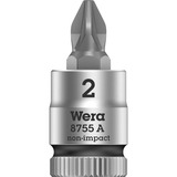 Wera 8755 A Zyklop Pozidriv Bit cap with 1/4" drive, PZ2x28, Clés mixtes à cliquet Chrome
