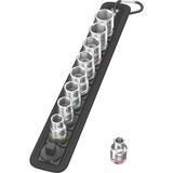 Wera Ceinture B 4 Jeu de douilles Zyklop, Clés mixtes à cliquet Noir/Argent, 9 pièces, avec 3/8" drive