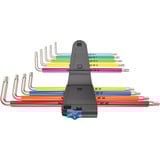 Wera Jeu de clés Allen TORX 3967/9 TX SXL Multicolore HF Inox 1, Tournevis 9 pièces, TORX T8 à T40