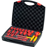 Wiha Jeu de clés à cliquet isolées 1/2", Clés mixtes à cliquet Rouge/Jaune, Coffret de 20 pièces