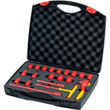Wiha Jeu de clés à cliquet isolées 3/8", Clés mixtes à cliquet Rouge/Jaune, Coffret de 20 pièces