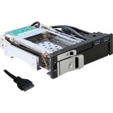 DeLOCK Cadre d'échange 5,25" pour 1 x 2,5 + 1 x 3,5 SATA, Cadrage Noir, 2x USB 3.0