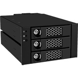 ICY BOX IB-553SSK Noir, Cadrage Noir, Noir, Aluminium, 8 cm, Échec ventilateur, Énergie, 230 mm, 145 mm
