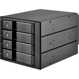 SilverStone FS304 boîtier de disques Noir, Cadrage Noir, SATA, 3.5", 1,45 kg, Noir